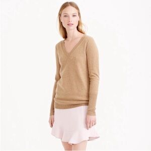 J.Crew | Collection Italian Cashmere V-Neck Sweater | Heather Camel | Size M